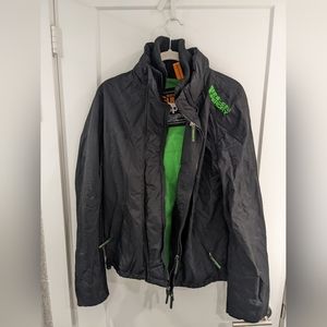 Superdry nylon jacket triple zipper windcheater men's medium